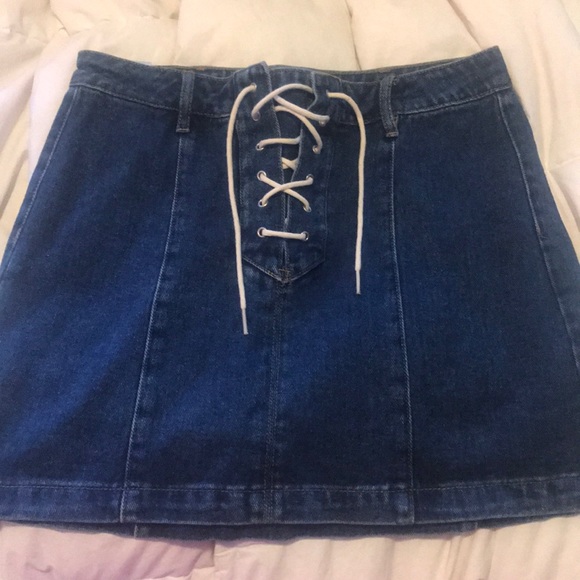 Kendall & Kylie Denim Lace up Skirt - Picture 1 of 5